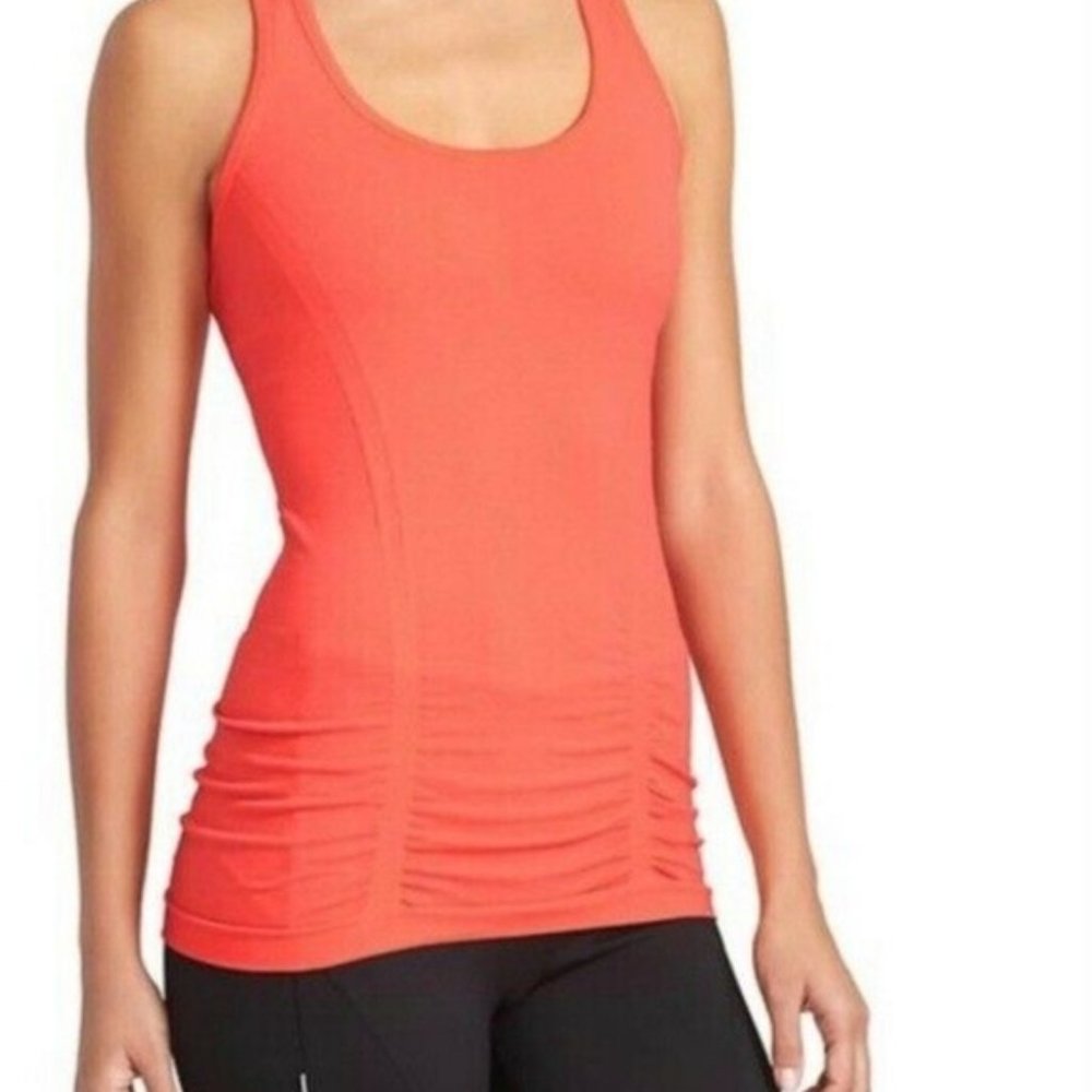 Athleta Fastest Track Stretch Tank Heathered Coral I Size Small